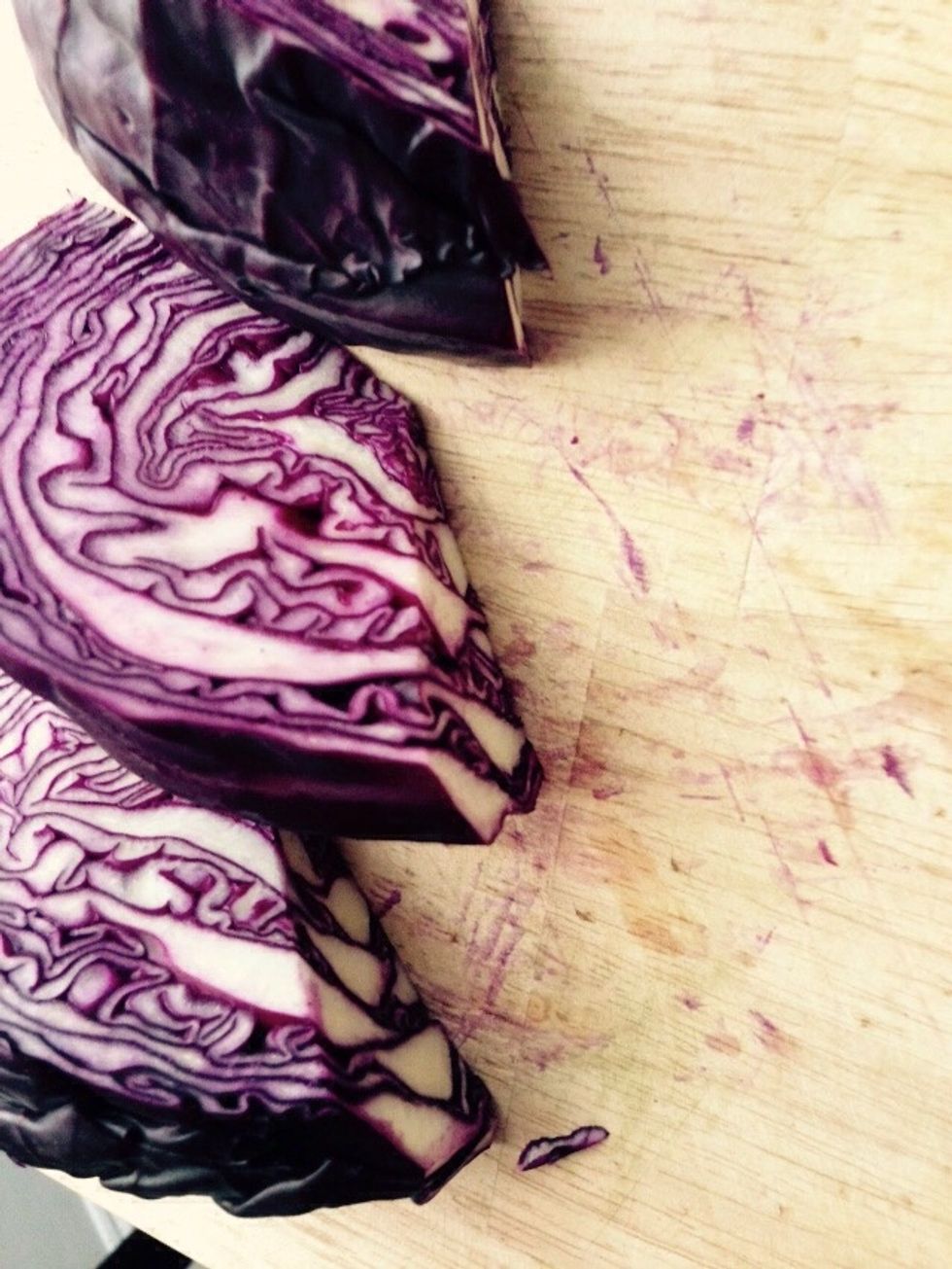 Cut it in 3 pieces and discard the hard heart