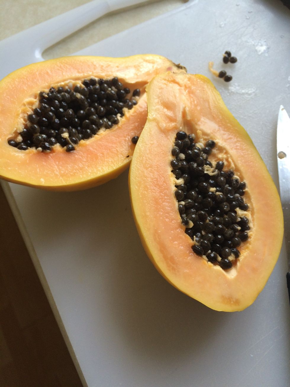 Cut it in half and scoop out the seeds