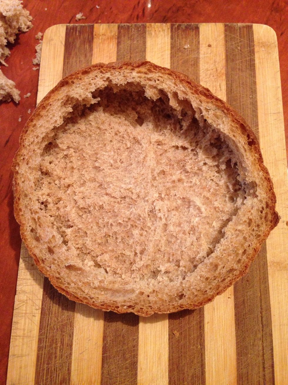 Cut it in halves and hollow as much as u can