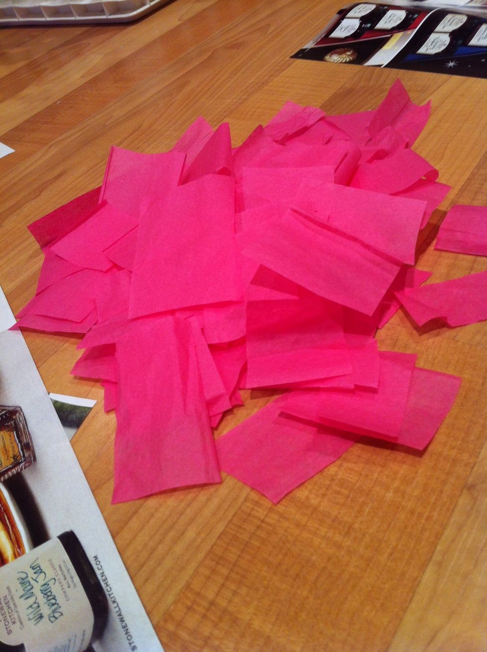 Cut it into small rectangles or squares