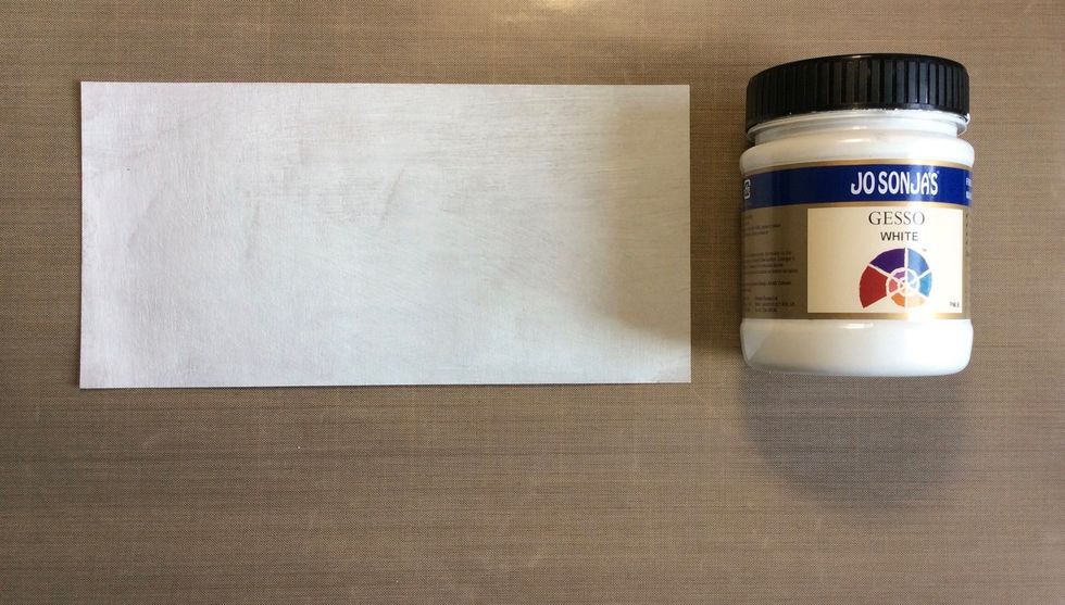 Cut kraft card stock or similar at 8 x 4 inches and coat with gesso