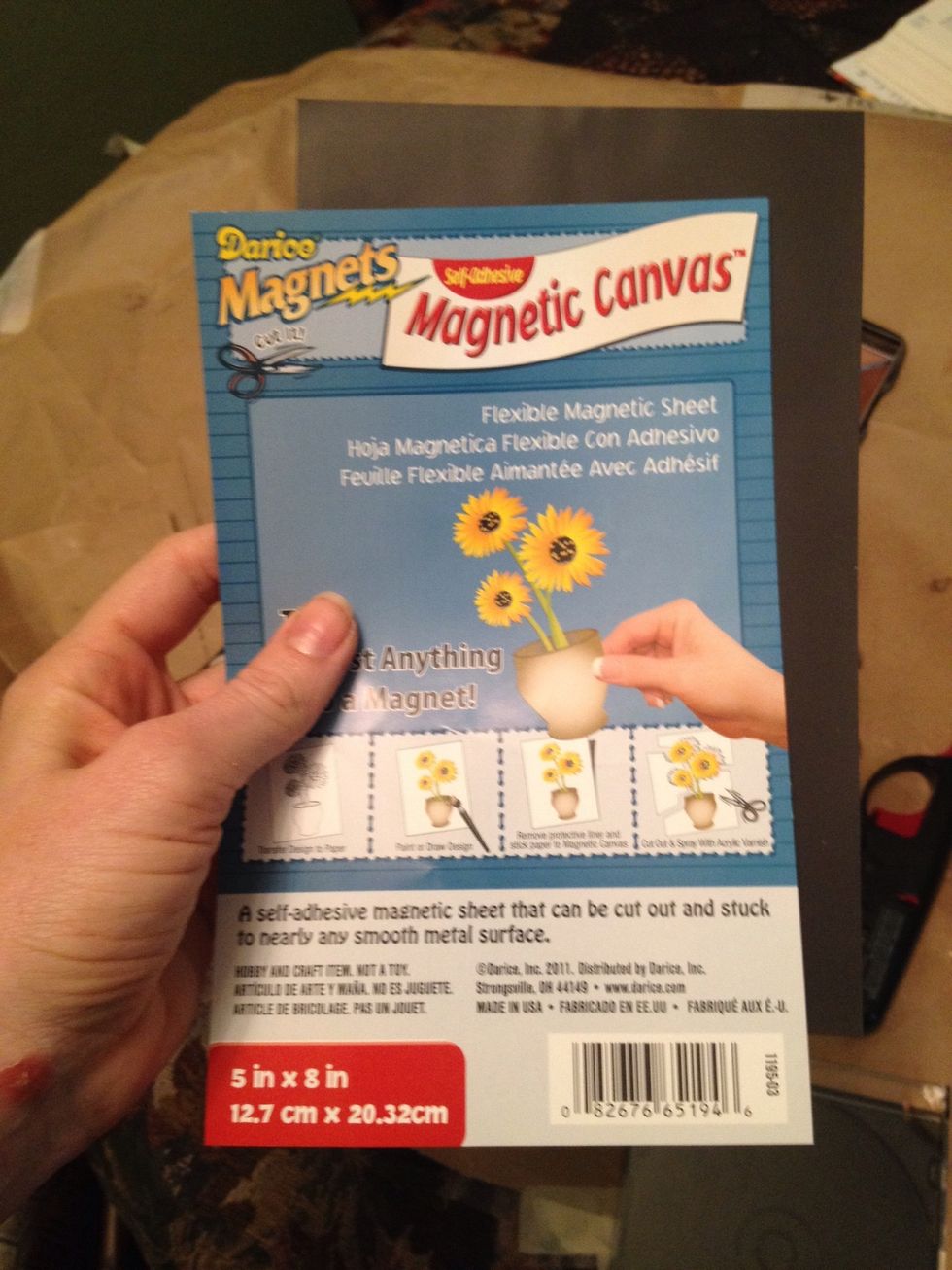 Cut magnet sheet to match inside bottom half of CD case. Peel off backing and stick firmly to plastic case.