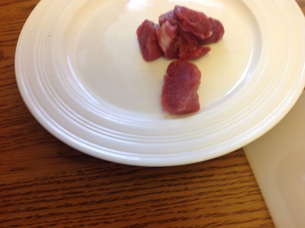 Cut meat into pieces about this big
