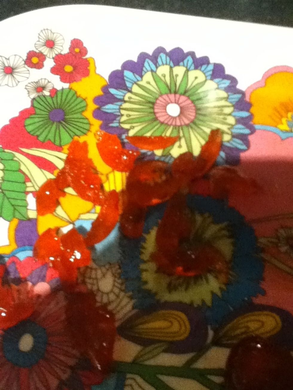 Cut more cherries into thin strips