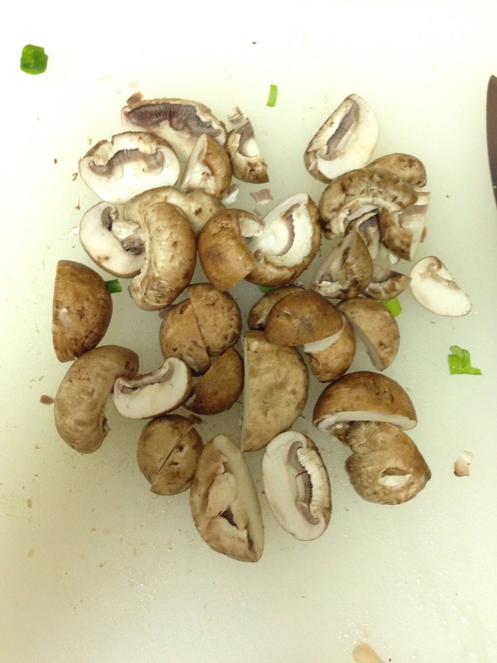 Cut mushroom in half