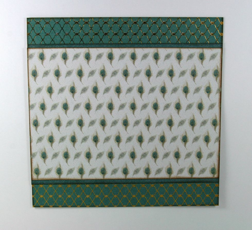 Cut next pattern to 4 x 5 3/4 inches. Ink well and attach.