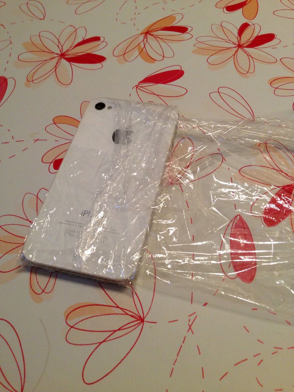 Cut of the rest of the plastic wrap.