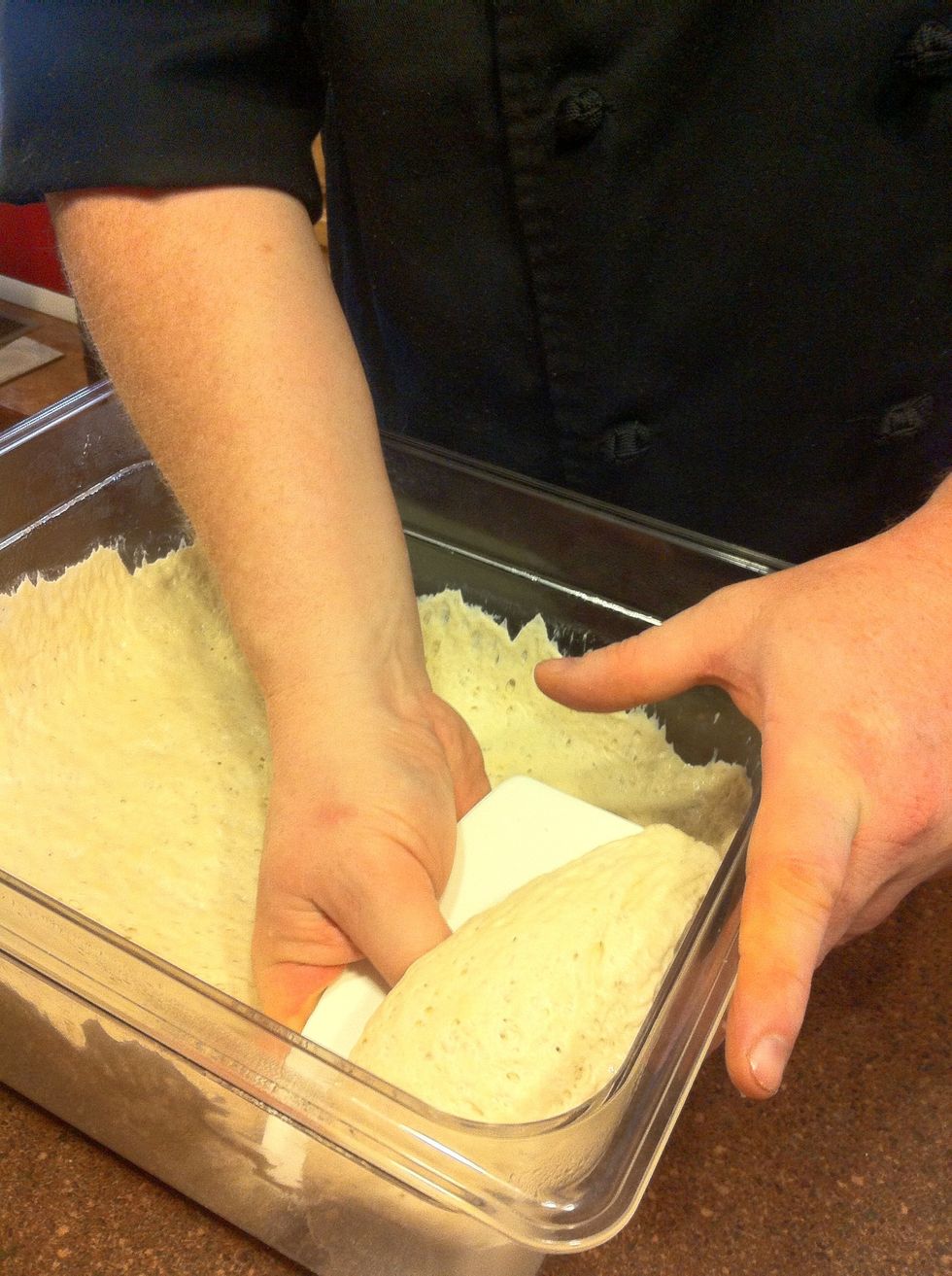 Cut off a 1 pound piece of the refrigerated dough.