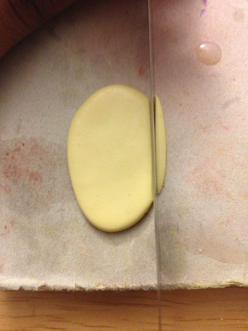 Cut off a slice to begin making the triangles for the layers.