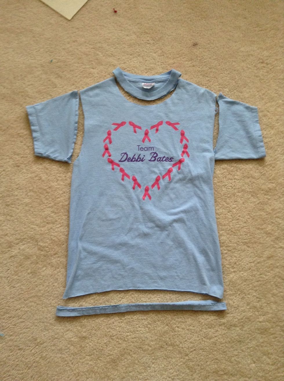 cut off all seams: arms, neckline, and bottom