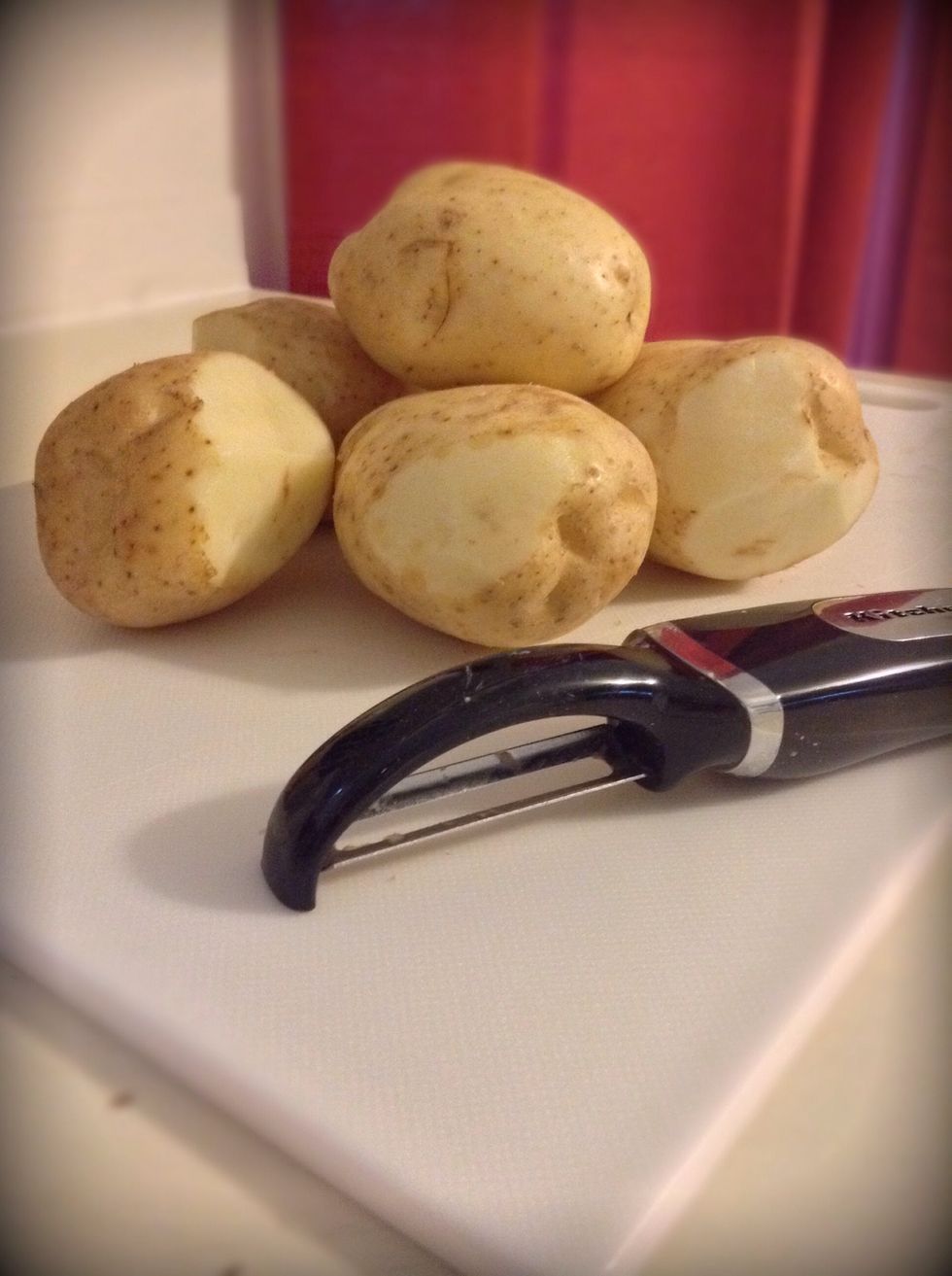 Cut off any major damage to the potato.