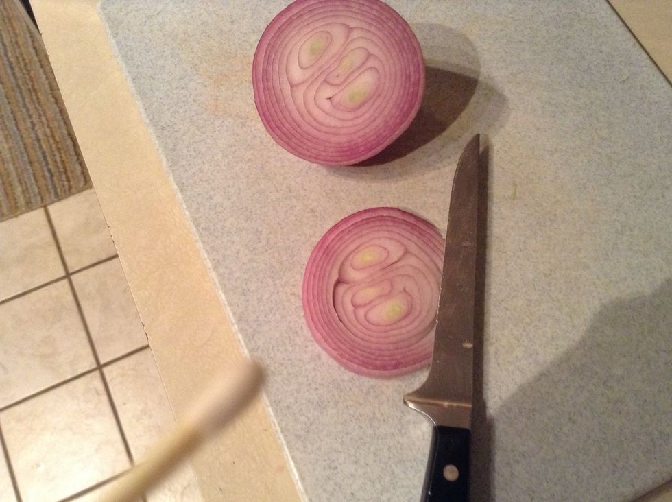 Cut off desired width from the onion