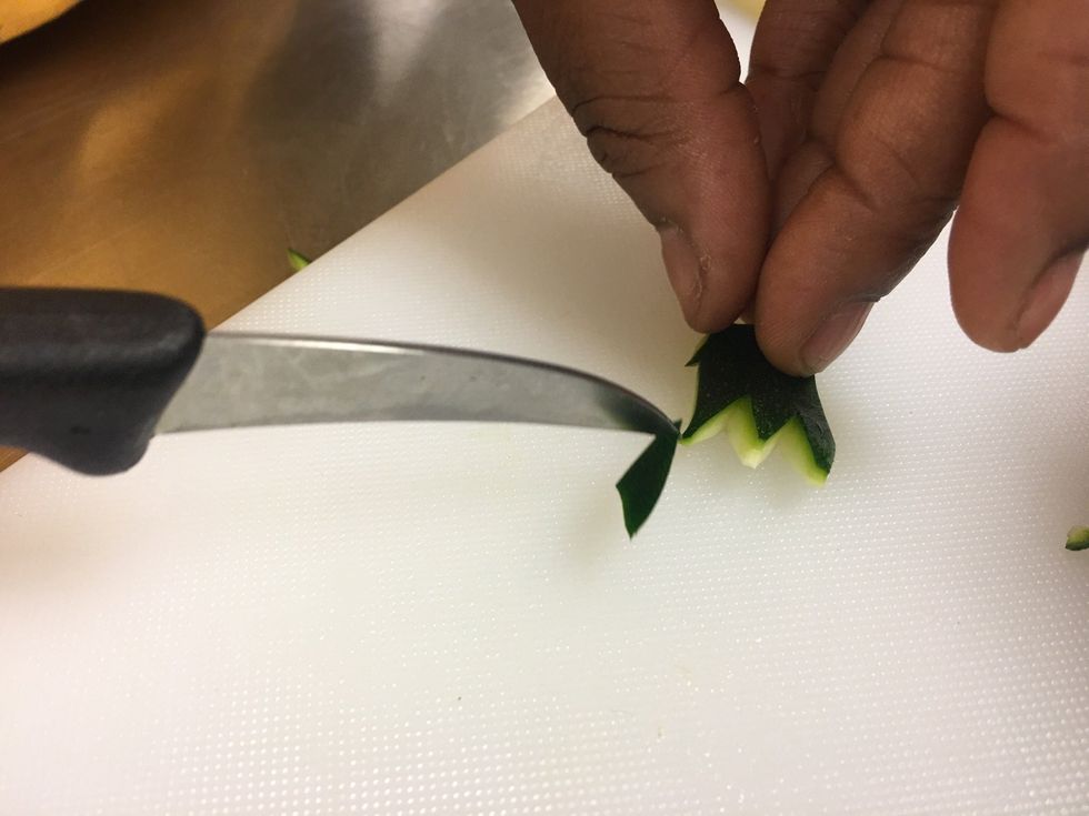 Cut off excess end to make a little skinnier.