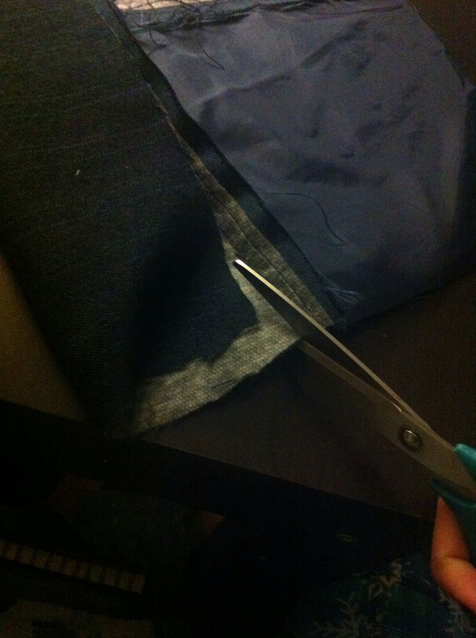 Cut off excess fabric (I recycled an ugly, old blazer)