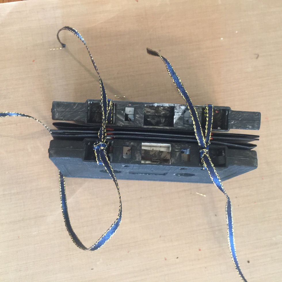 Cut off excess ribbon.