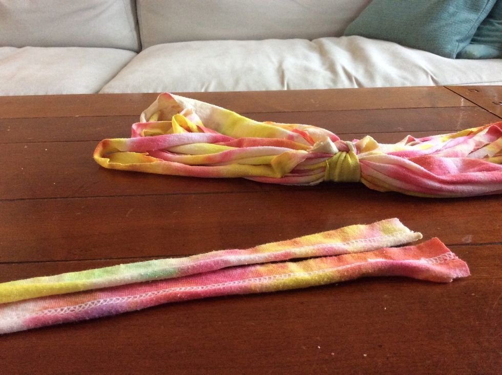 Cut off extra end fabric.