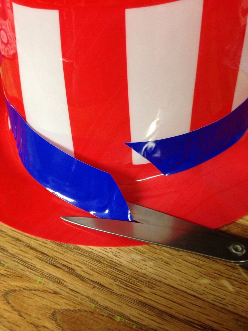 Cut off the blue strip.