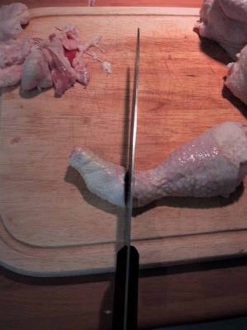 Cut off the bottom part of the leg