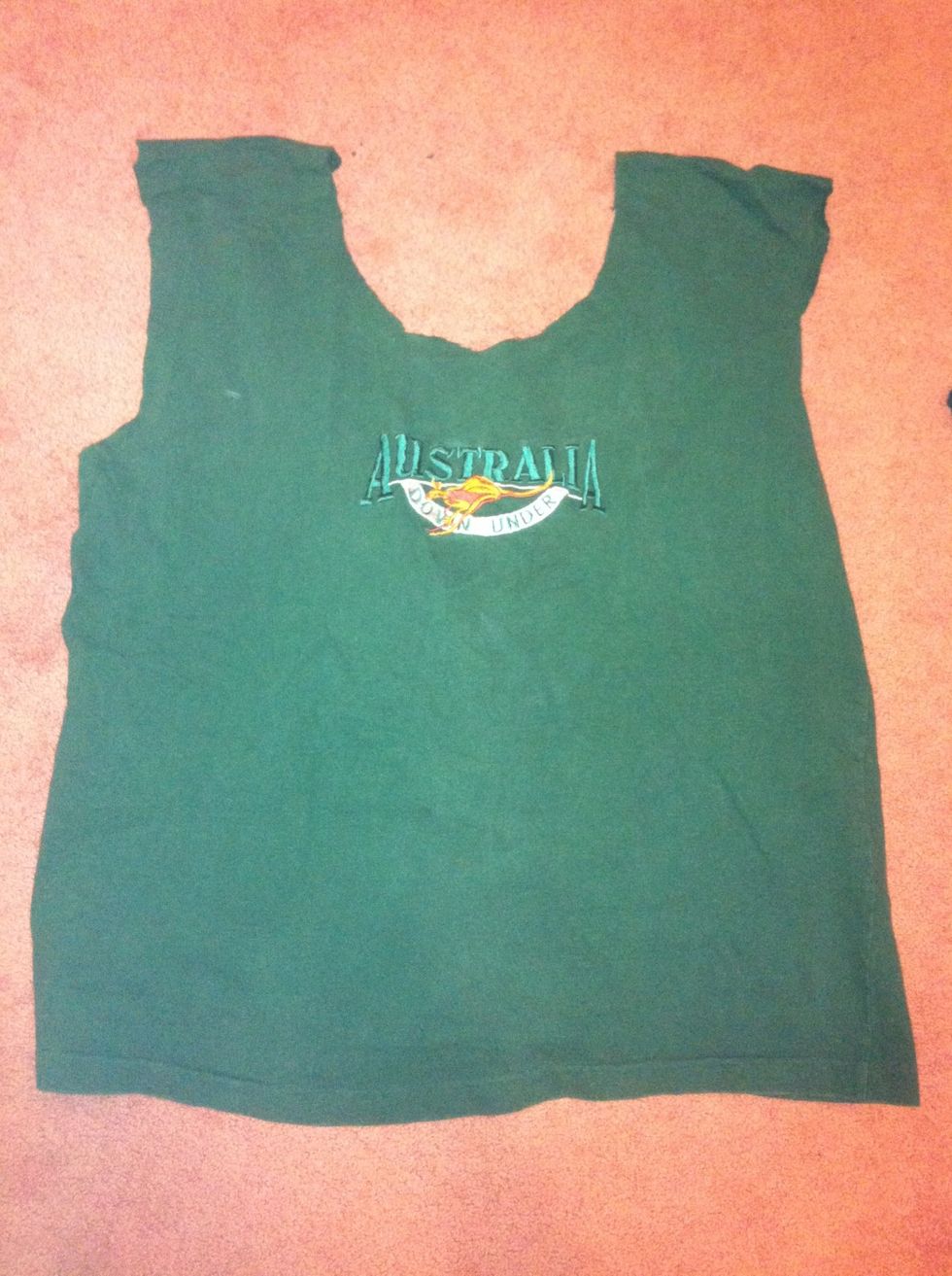 Cut off the collar of the shirt
