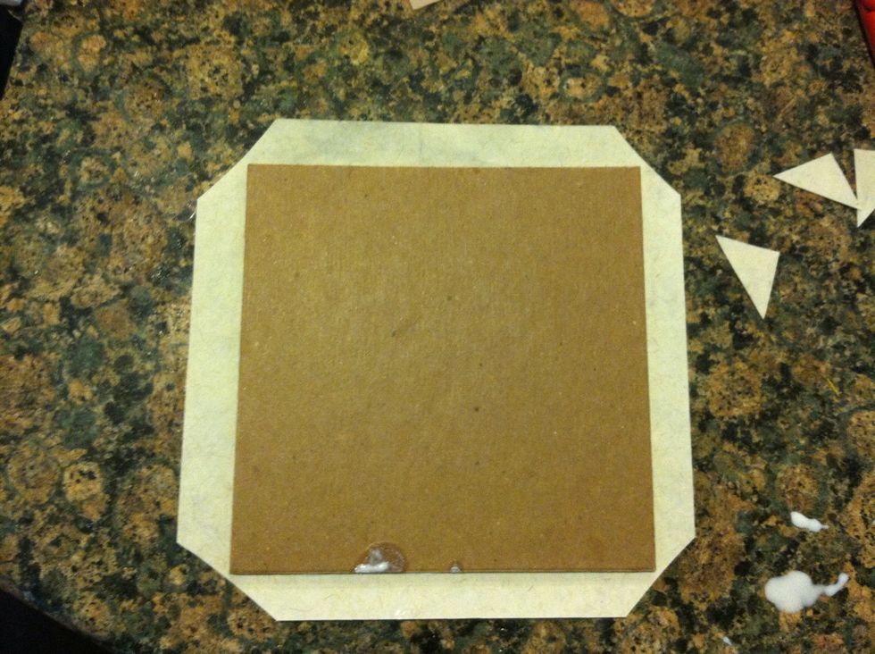 Cut off the corners and place on flaps