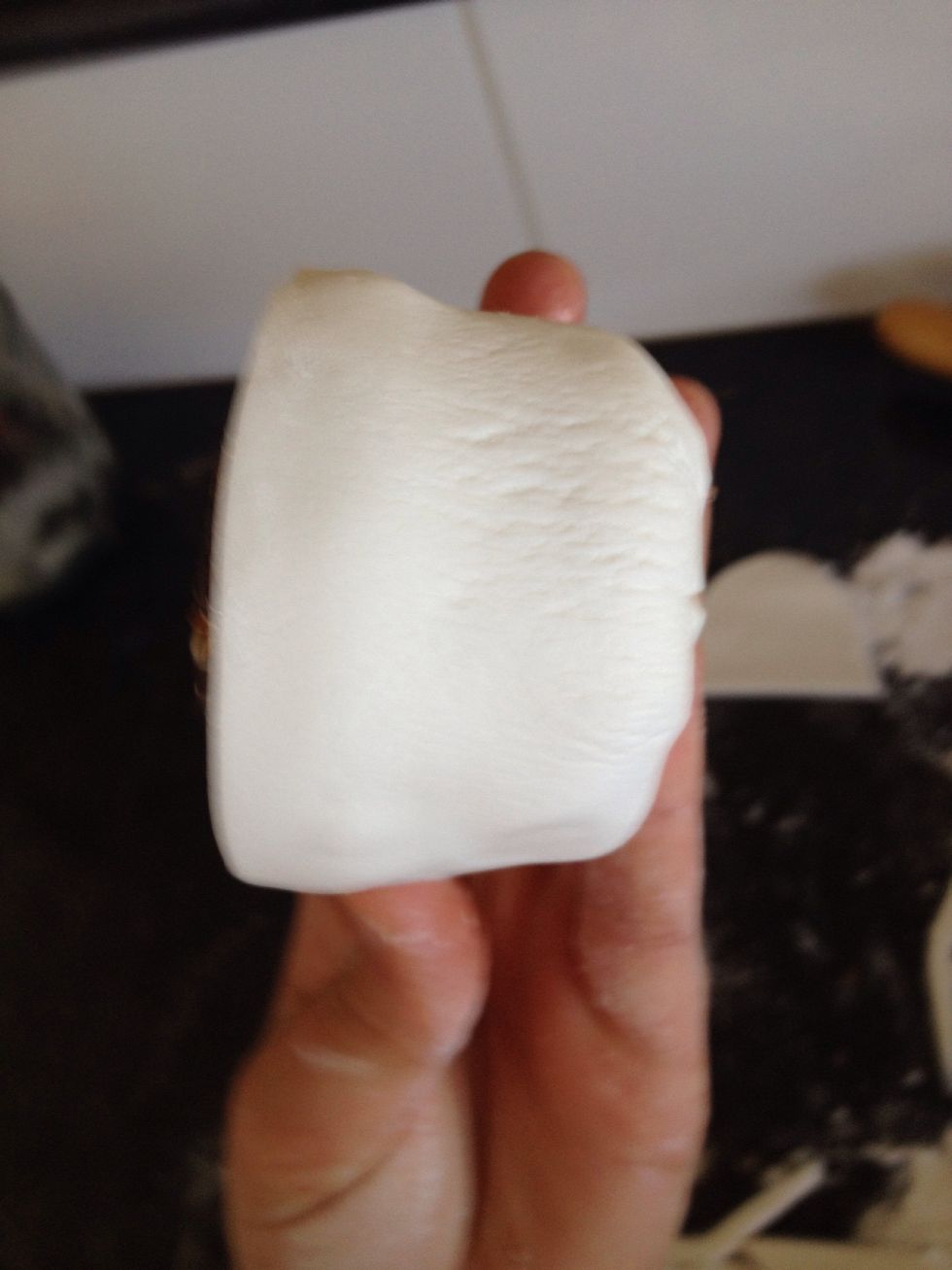 Cut off the excess fondant