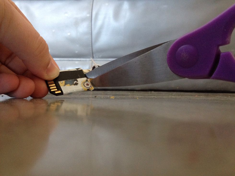 Cut off the excess tape