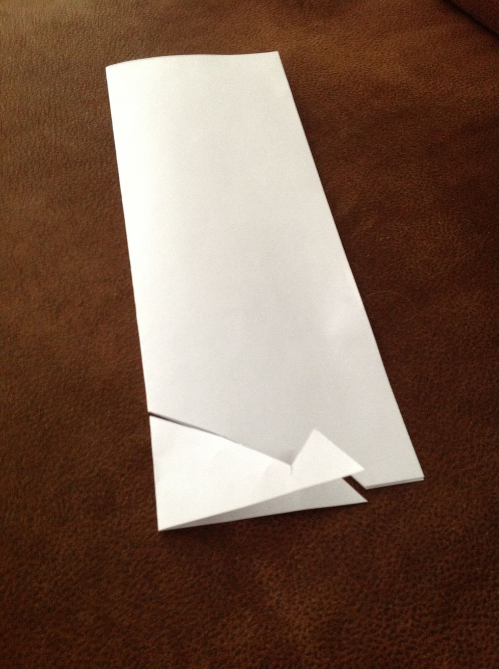 Cut on bottom as shown.