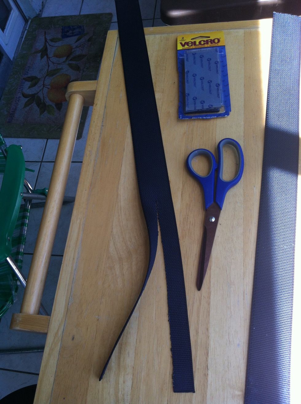 Cut one of the straps up the middle about 9".