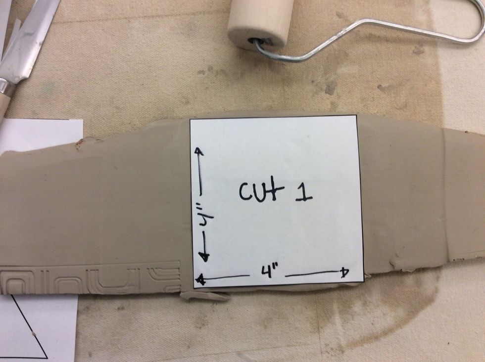 Cut one piece 4"x4" for the base.