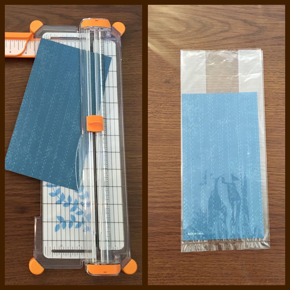 Cut one piece of Kiwi Lane Live Life scrapbook paper to the width of your gift bag and a few inches shorter. https://lindsay.kiwilaneinstructor.com/store/default/live-life-paper-kt.html