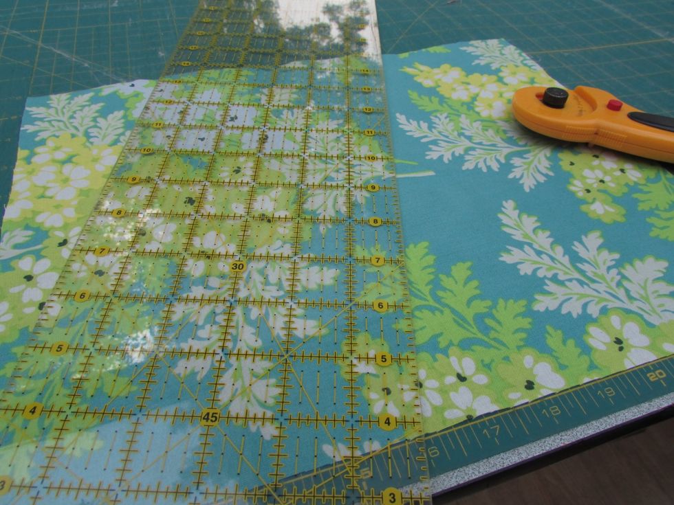 Cut one square of contrast fabric 11" x 14. This piece will become your needle pocket, once it's folded in half.