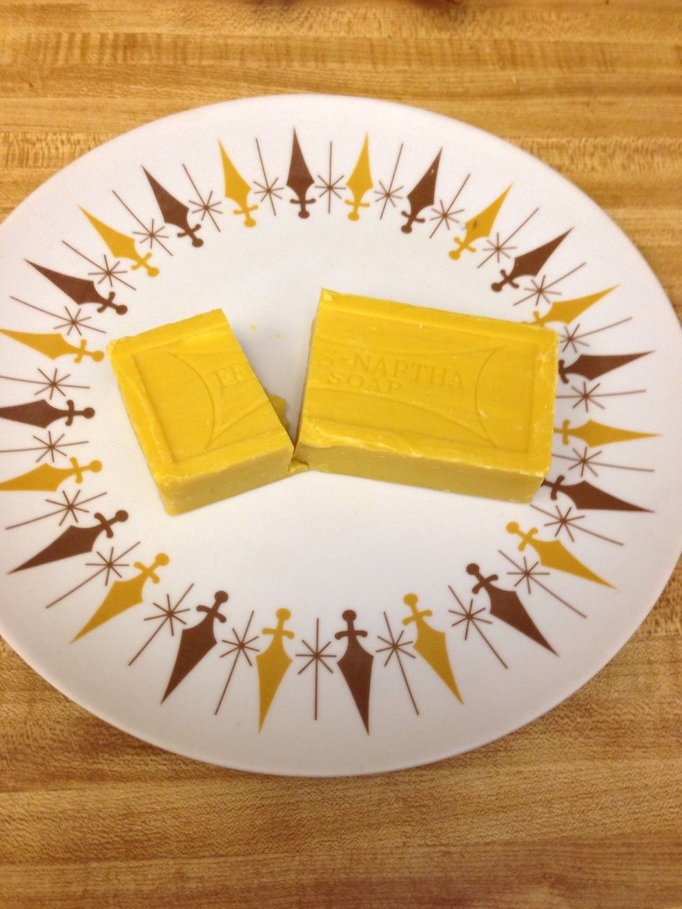 Cut one third of the Fels Naptha bar.