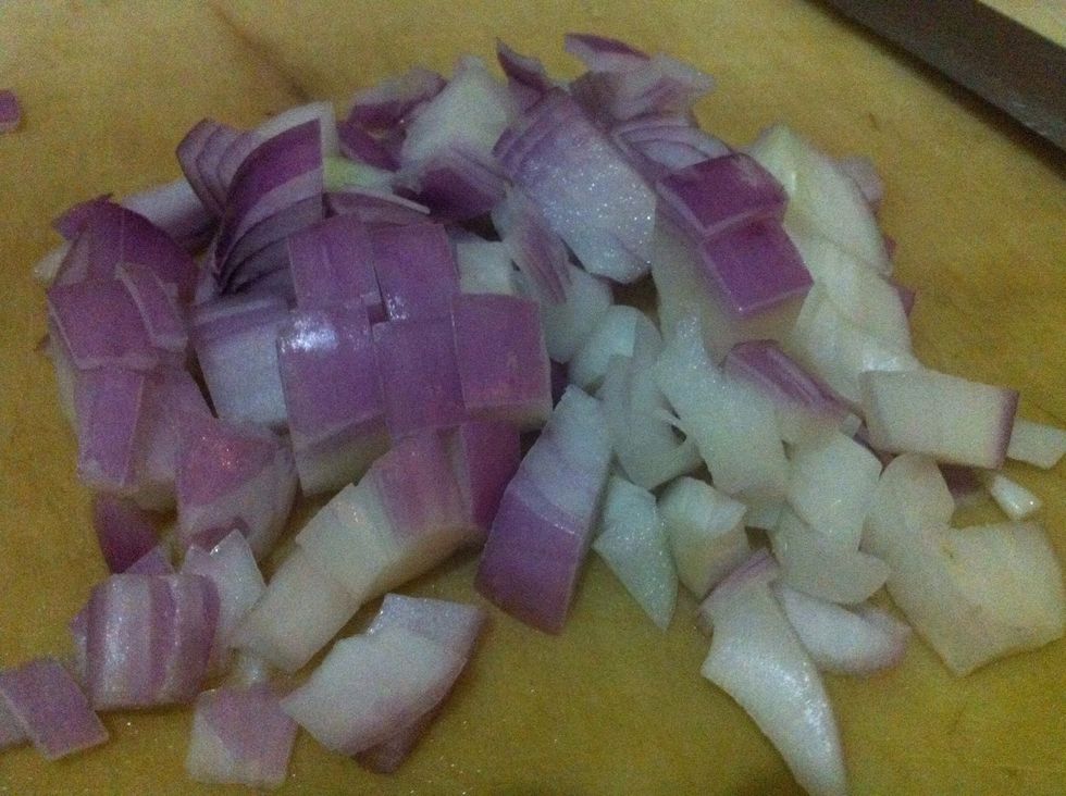cut onion into squares
