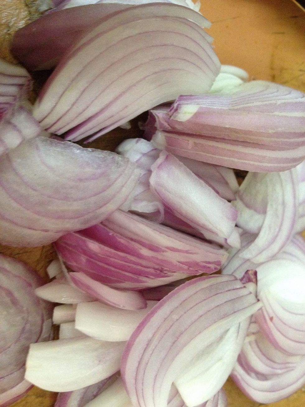 Cut onion into thin slices...