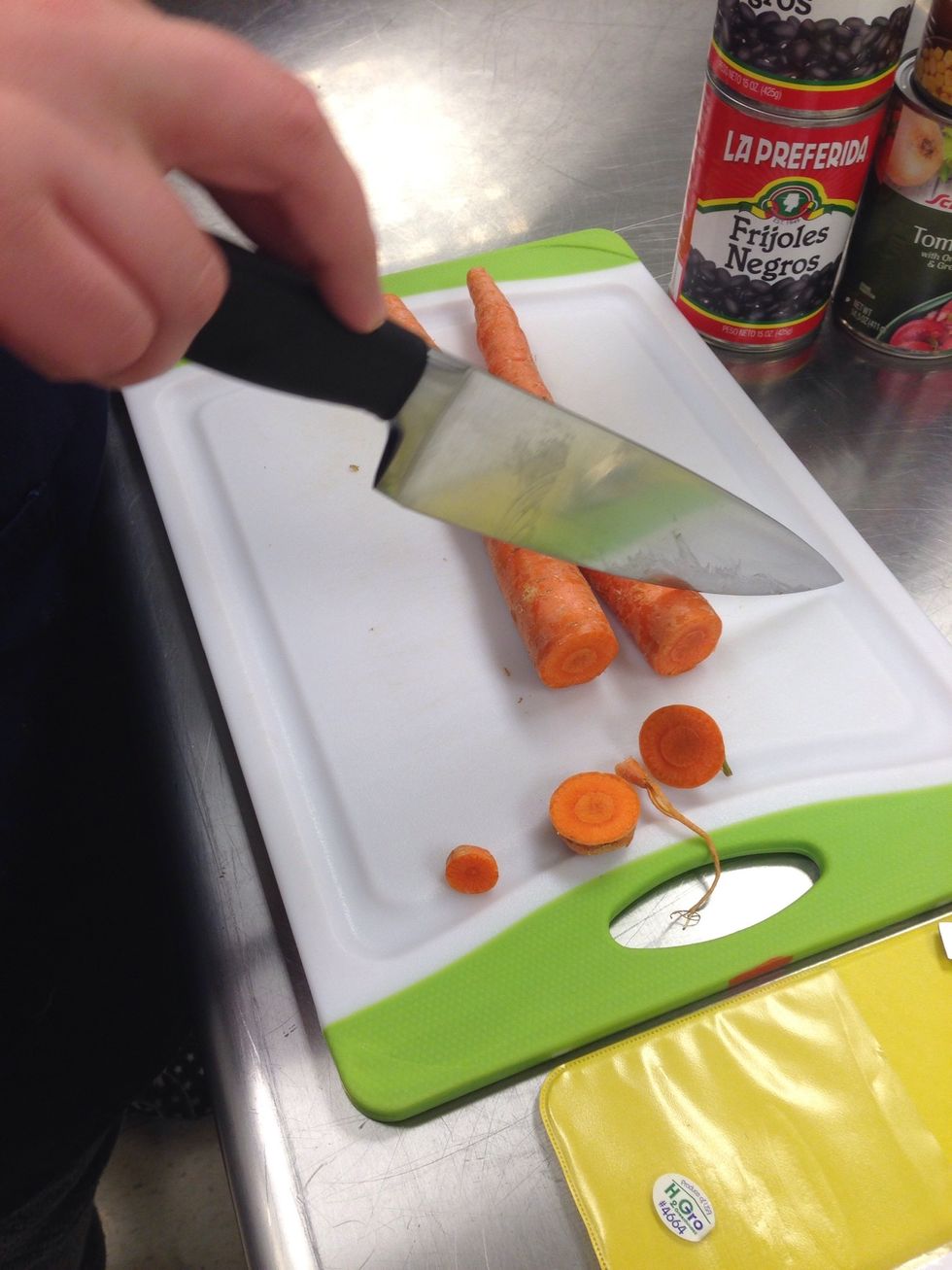 Cut onions and carrots