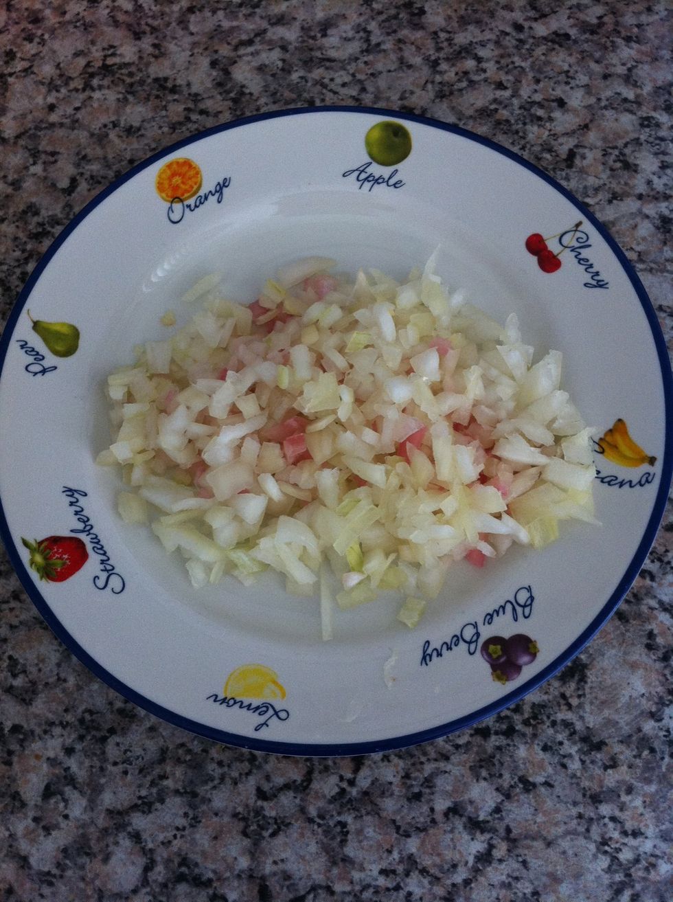 Cut onions into small pieces