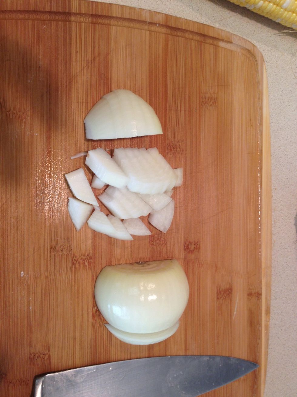 Cut onions small cuts