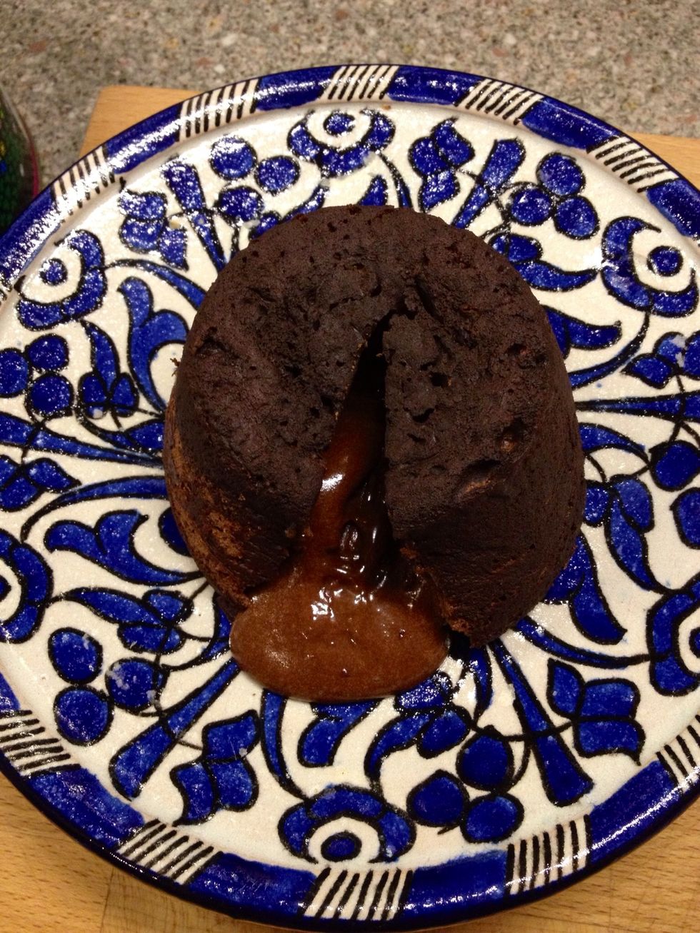 Cut open with a spoon