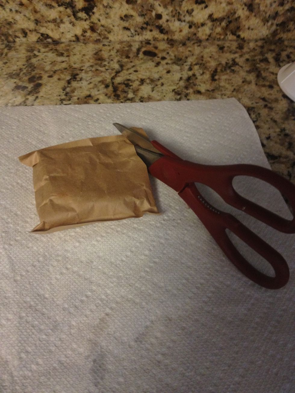 cut open your packet