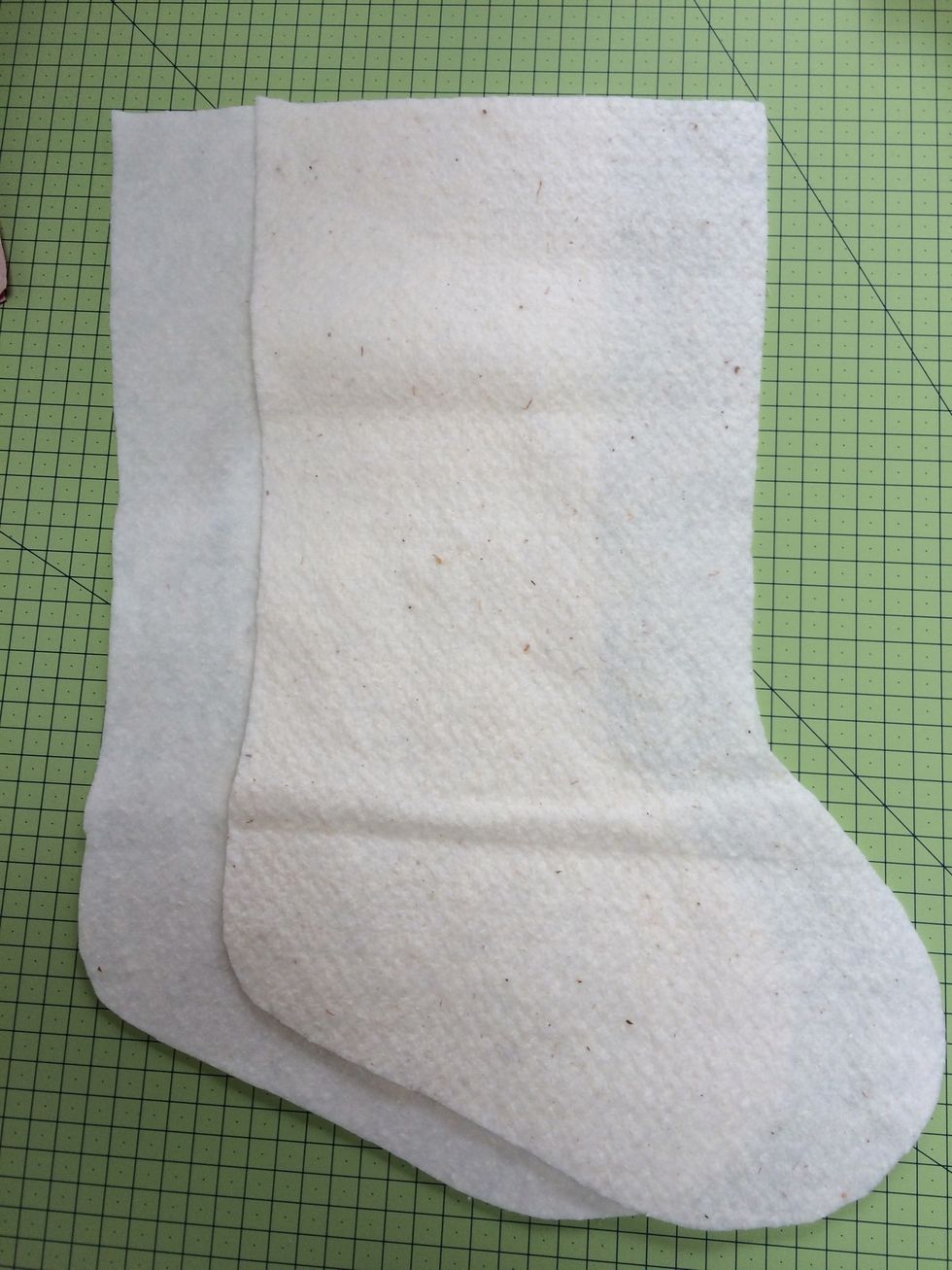 Cut out 2 batting with seam allowance