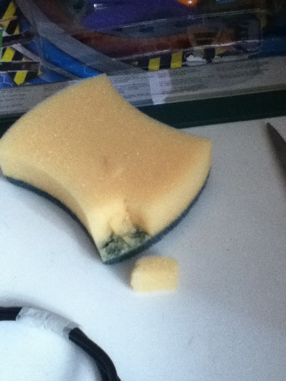 cut out a bit of sponge.