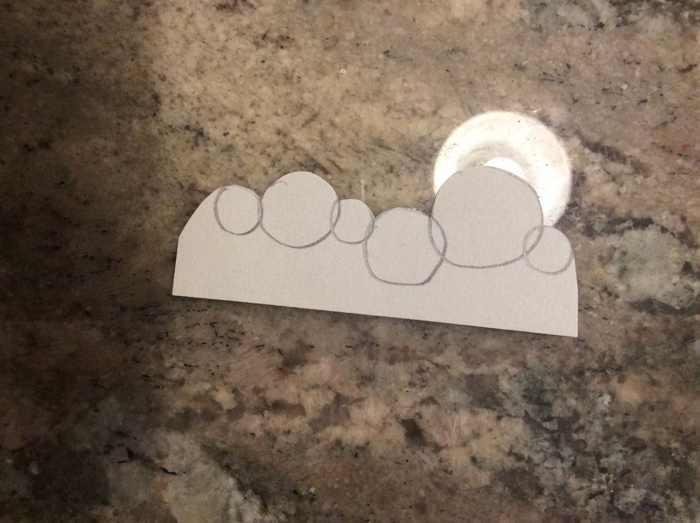 Cut out along the top of your circles only. You can make several of these stencils in different sizes.