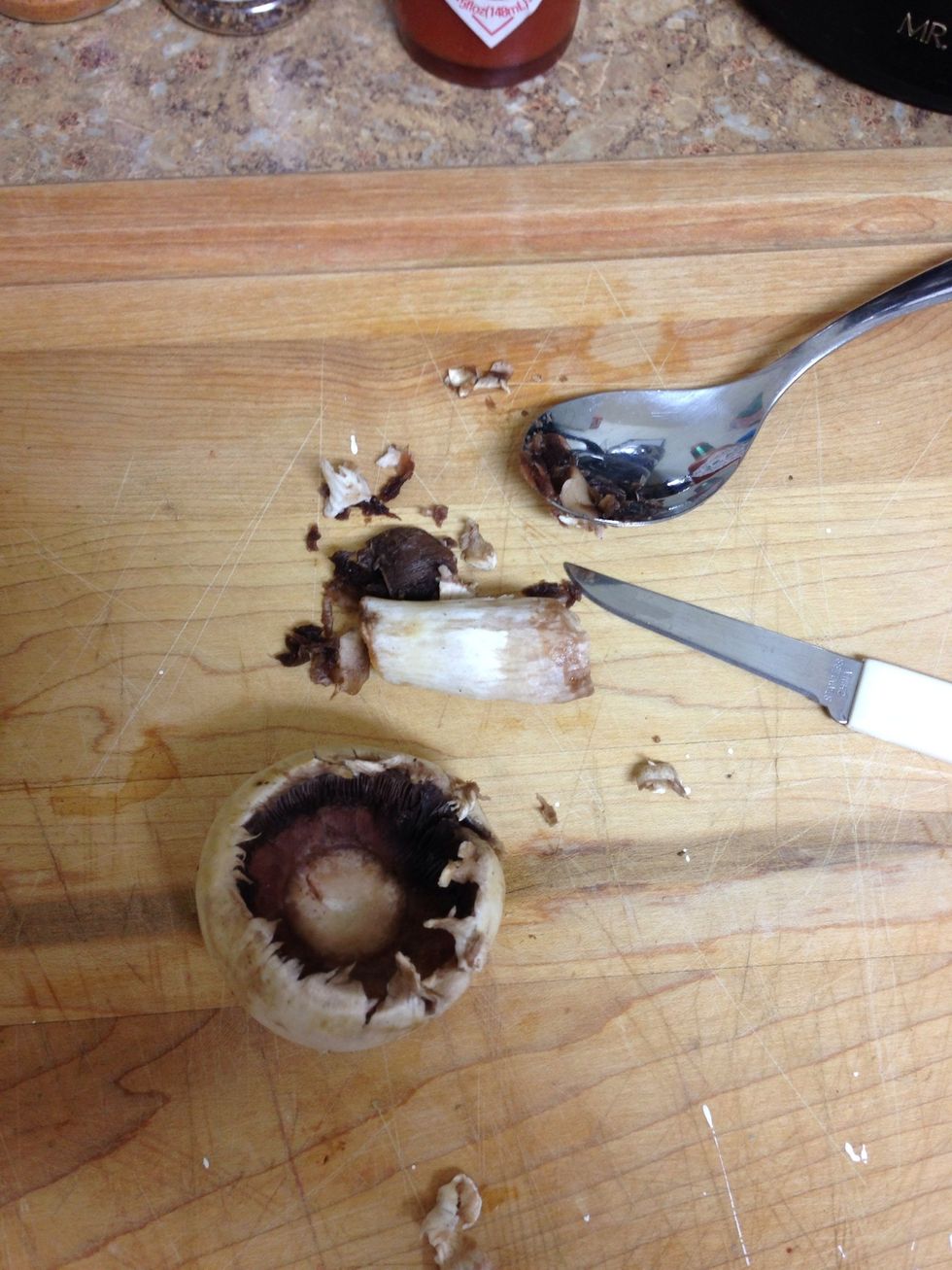 Cut out centers and dig into shroom to center and create a bowl.