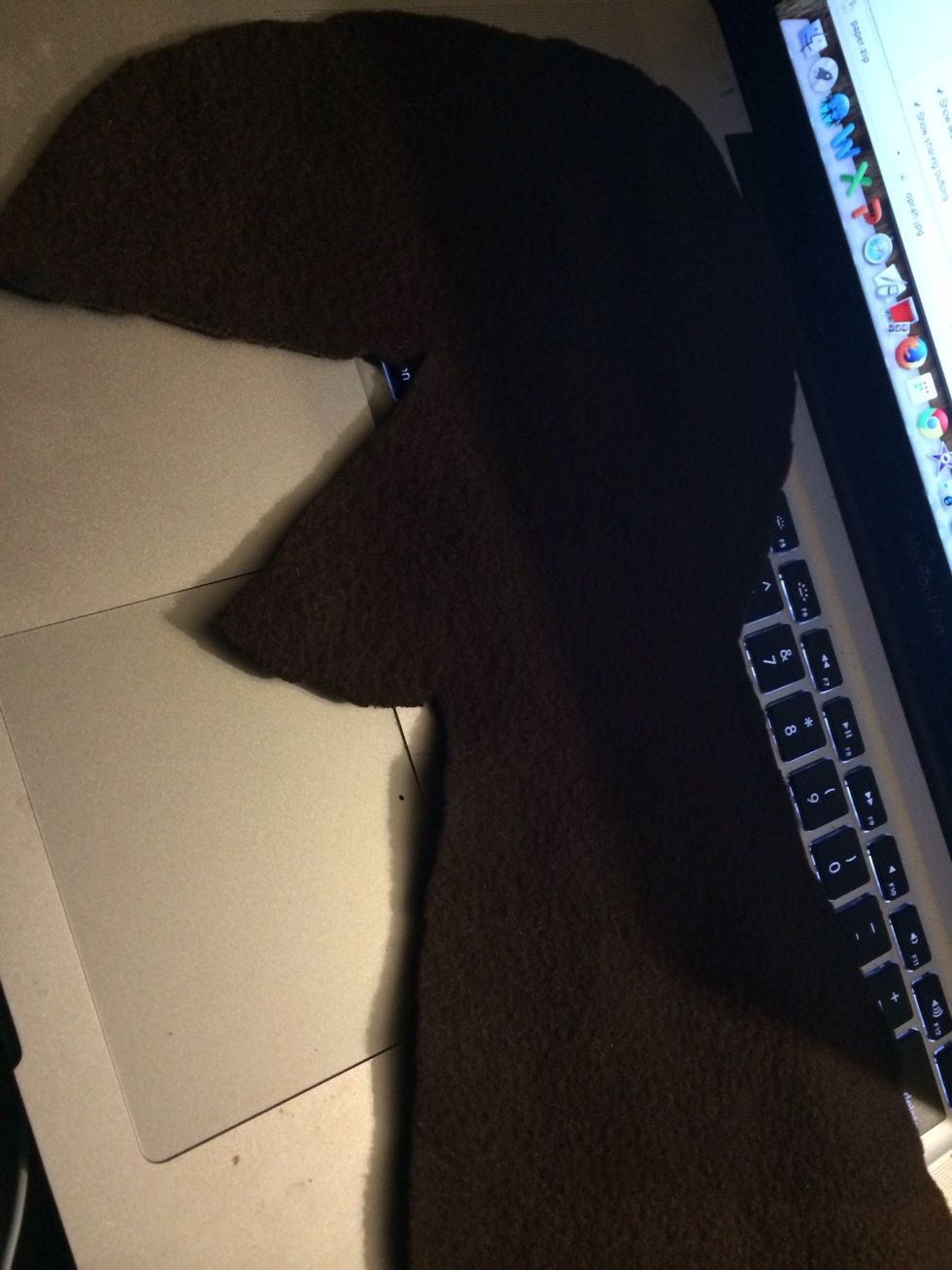 Cut out each piece of fleece.