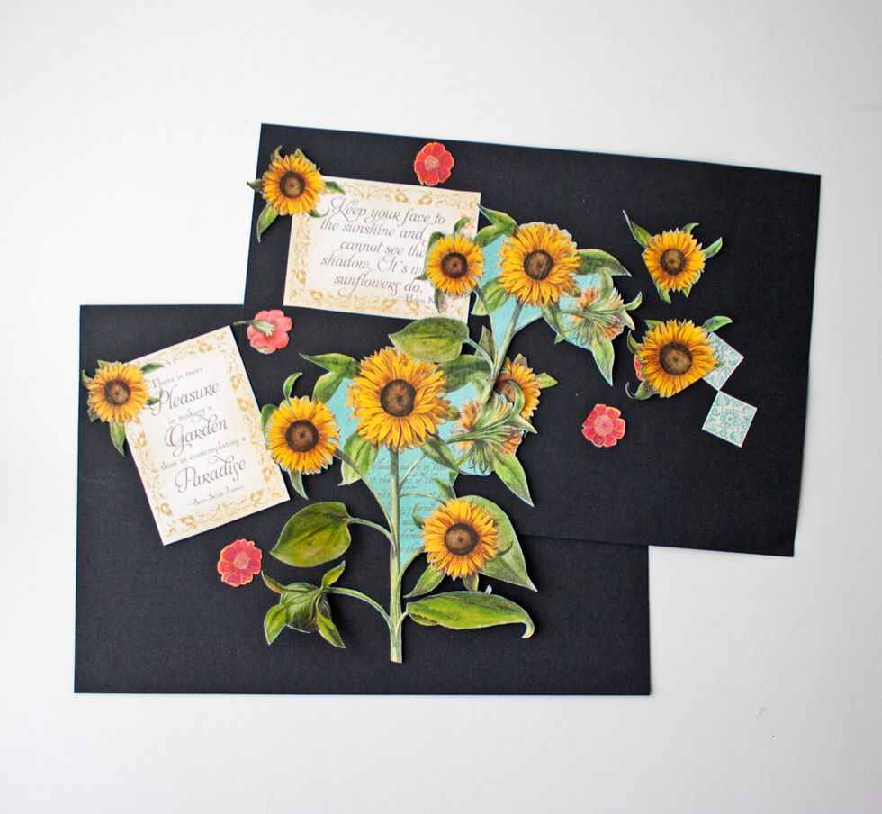 Cut out flowers ans etc. from August Flourish sheet