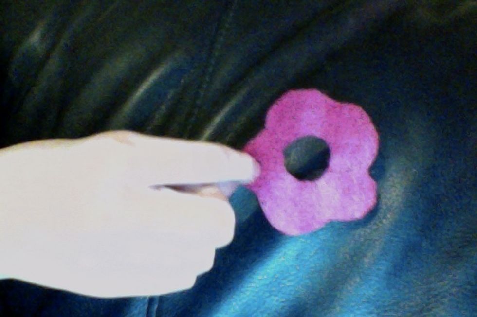 Cut out one from a felt color of your choice ( I am using pink for strawberry frosting ).