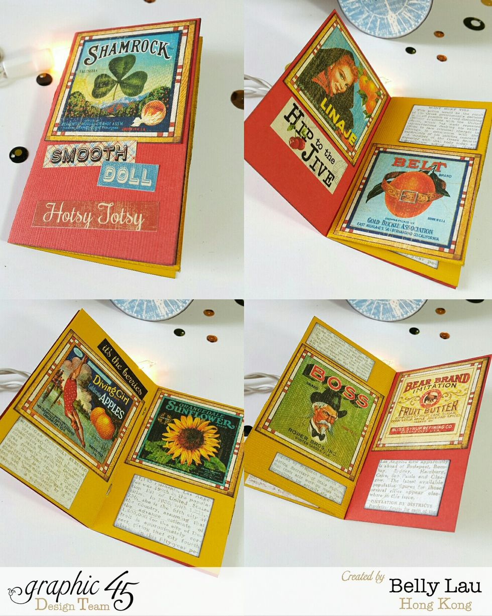 Cut out pattern from papers and make pages for magazine.