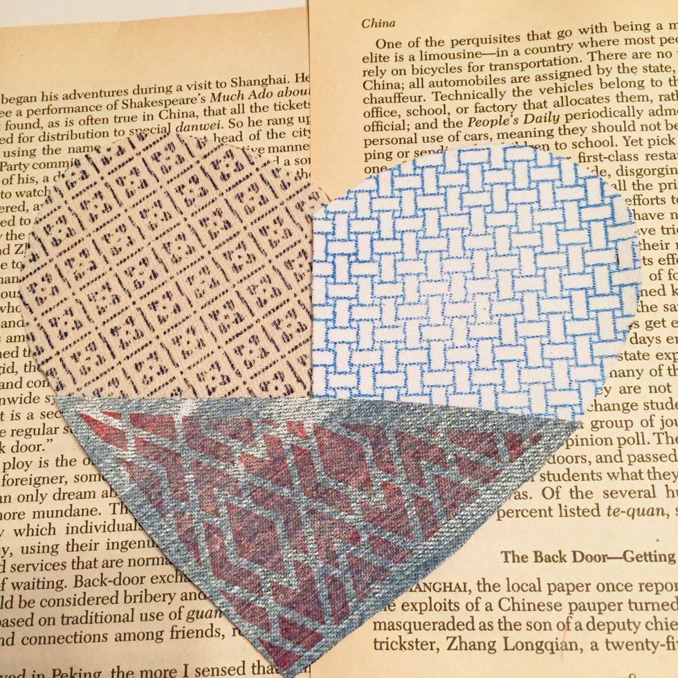 cut out pattern pieces and lay on chipboard hearts to check spacing.