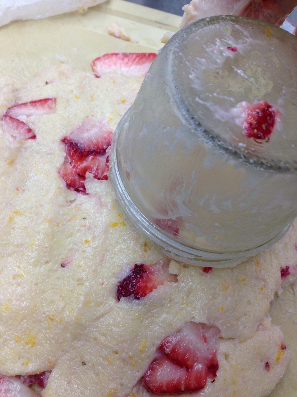 Cut out round circular discs.