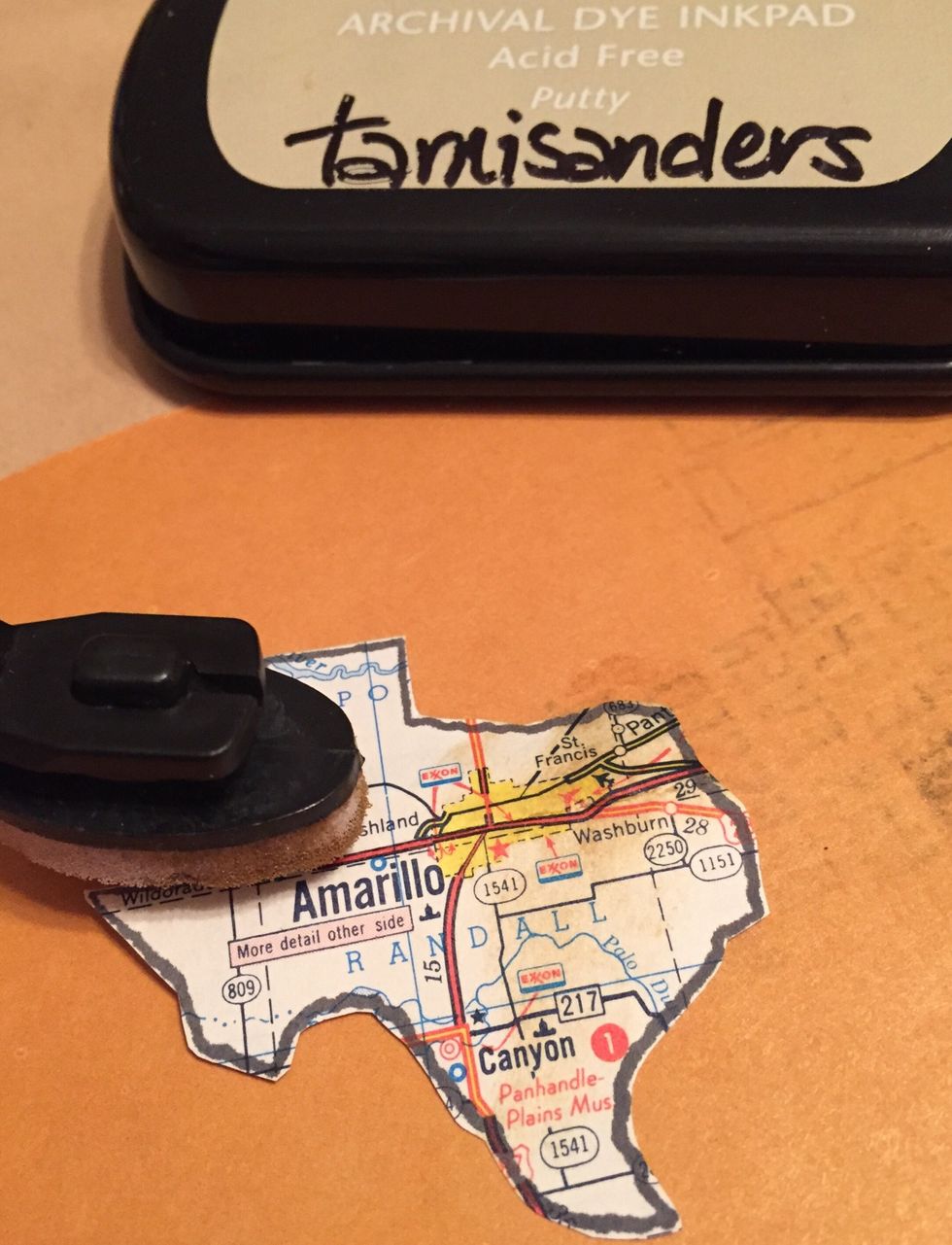 cut out shape and use Putty Dye Ink applied using Stylus & Tip to "antique"